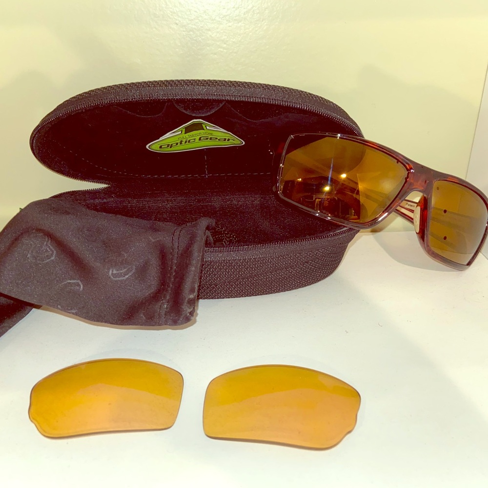 Native sunglasses with additional lenses, cases